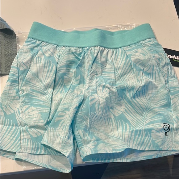 Baddle Pickleball Tropical Shorts - Aqua - Picture 2 of 4